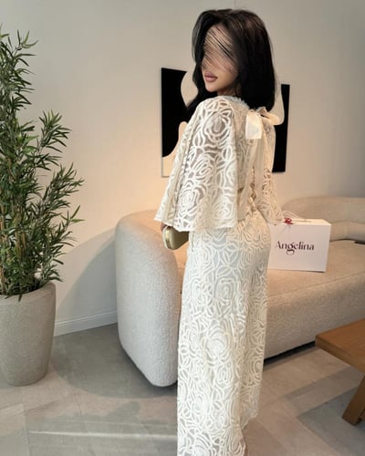 طقم بنطلون وبلوزه دانتيل G188