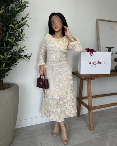 فستان ميد بيج مورد راقي G265