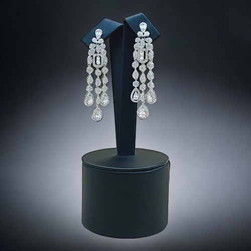 طقم اكسسوار نسائي سهرة زركون تصميم الماس