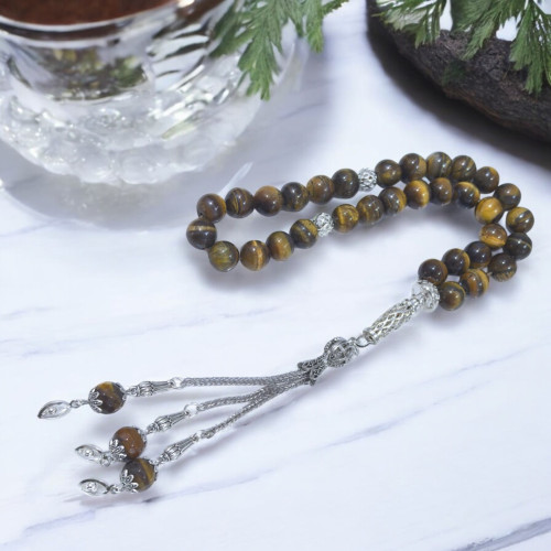 سبحه عقيق برازيلي بني عين النمر