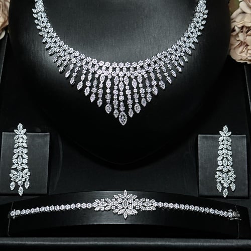 طقم اكسسوار سهرة زركون انيق