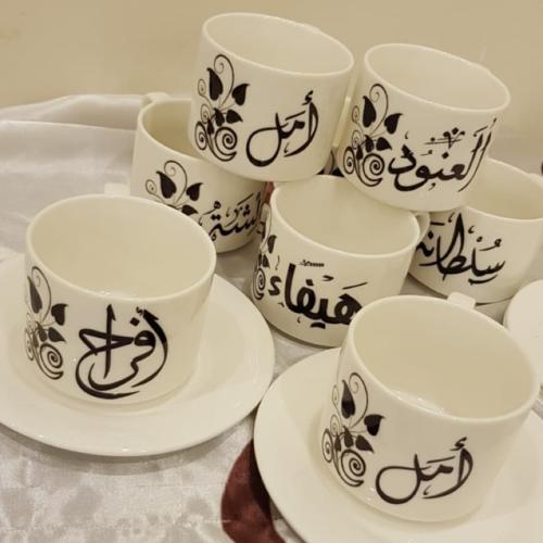 كوب سيراميك مع صحن/طباعة حرارية