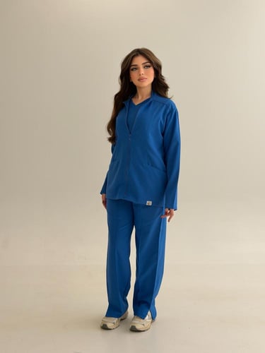 جاكيت طبي نسائي لون Yale Blue سماوي غامق