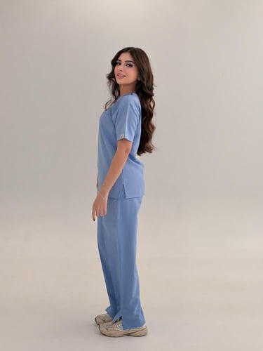 سكراب طبي نسائي لون سماوي Sky Blue