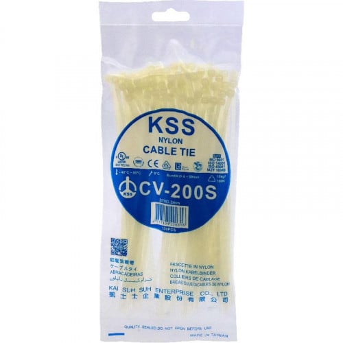 حزام كيبل بلاستيك 200 MM الكيس 100 حبه