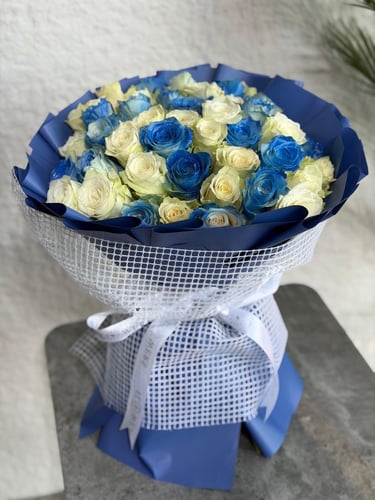 Blue and white bouquet