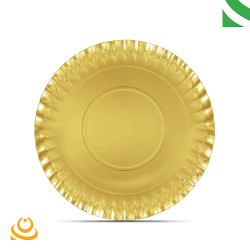 صحون كرتونية ذهبي دائري اوكي 10 حبات 300mm