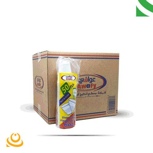 اكواب ماء ابيض عوافي 6 اونص 50 حبة