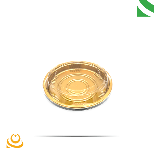 علب سوشي ذهبي دائري صغير 2 حبة 2113