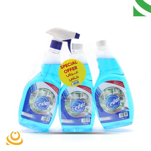 ملمع زجاج سيدار 650 مل 3 حبة