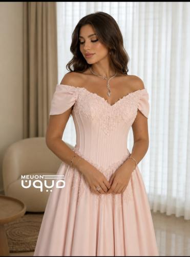 فسان سهرة وردي فاخر باكمام اوف شولدر