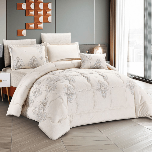 مفرش بيريانا الفندقي أوف-وايت – طقم 7 قطع