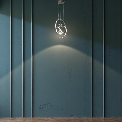 نجفة مودرن حلقة مع كريستالة وزخرفة رمادية – GS YG-...