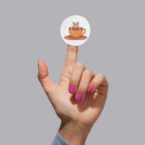 رسم رقمي قطة تحب القهوة منتج قابل لطباعة