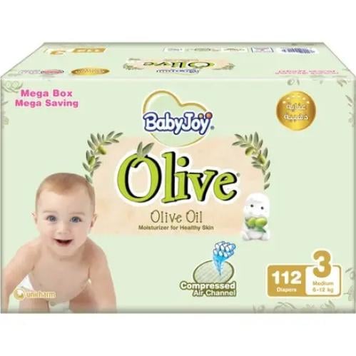 حفايض بيبي جوي بزيت الزيتون مقاس(3) 6 - 12 كجم صند...