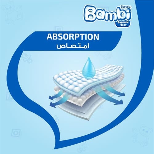 بامبي مقاس (3) صندوق جامبو 140 حفاضة