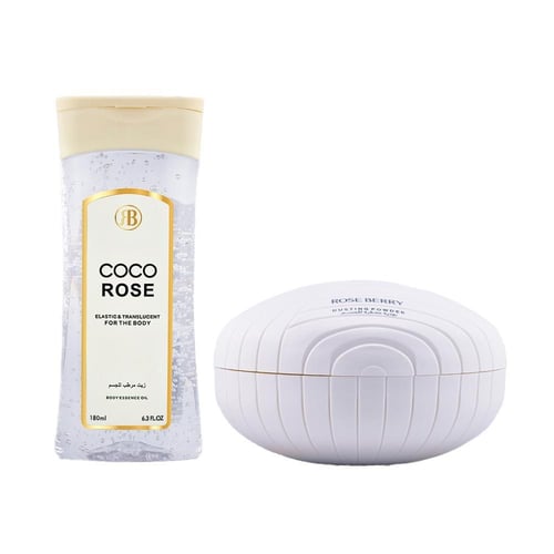 أفضل معطر للجسم | بكج COCO ROSE بودرة وزيت 2 في 1–...
