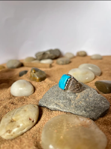 Arabic Silver Collection | Men’s Turquoise Ring – 925 Silver