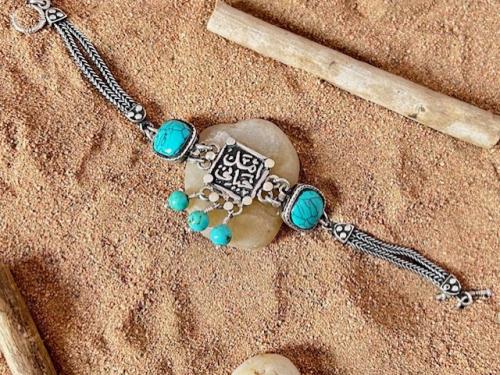 Arabic Silver Collection | Arabic bracelet with blue turquoise – 925 silver