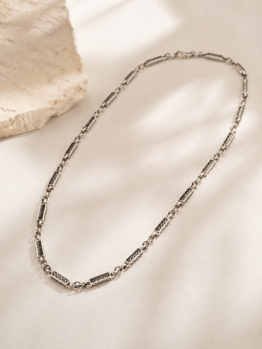 كولكشن الفضة العربية | سلسال رجالي تركي صن Arabic Silver Collection | Hand Made Turkish Men's Necklace – 925 Silverاعة يدوية – فضة...