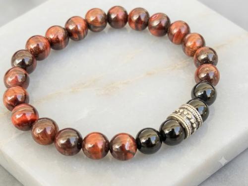 Red Tiger’s Eye and Black Onyx bracelet