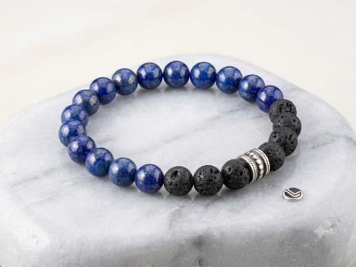 Lapis Lazuli and Lava Stone Bracelet