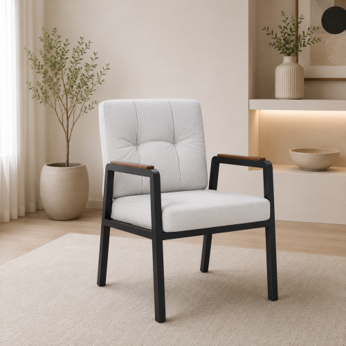 كرسي مفرد عصري موديل A-14 باللون رمادي
