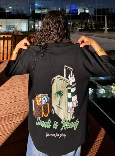 تيشرت أسود بتصميم سعودي وطني – Saudi is Ready