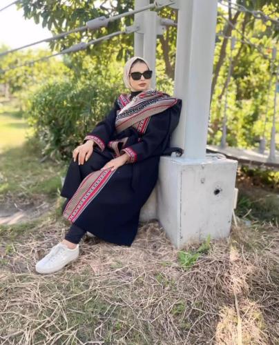 عباية شتوية اسود مع سدو