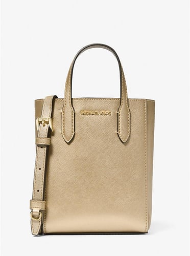 ‏Vincent Extra-Small Metallic Crossbody Bag With L...