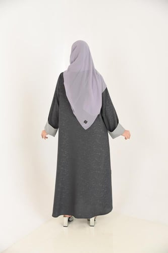 عباية كريب ملونة مع قيطان سماوي