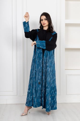 جاكيت عباية شتوي تركواز