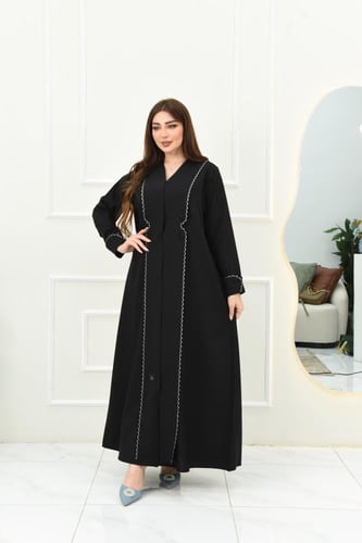 عباية كريب بتفاصيل قيطان ملون