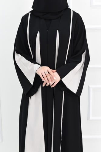 عباية نواعم بكسرات لون كريمي