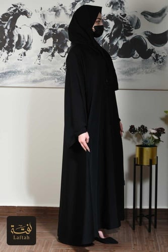 عباية لفتة سادة بكم مربع