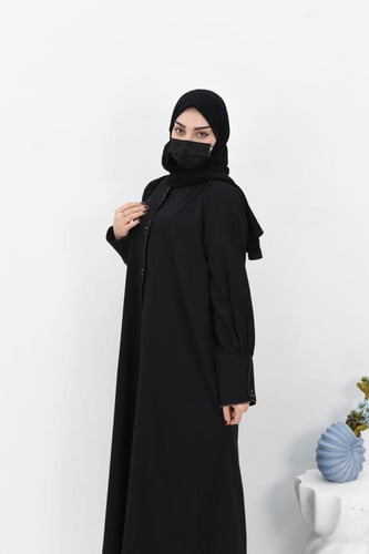 عباية بكسرة انيقة ومطرزة بلون رمادي