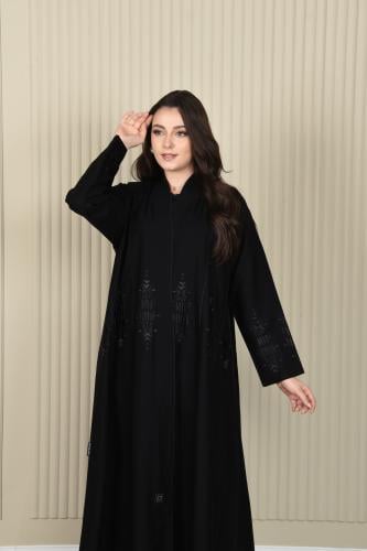 عباية بتطريز أسود وقيطان