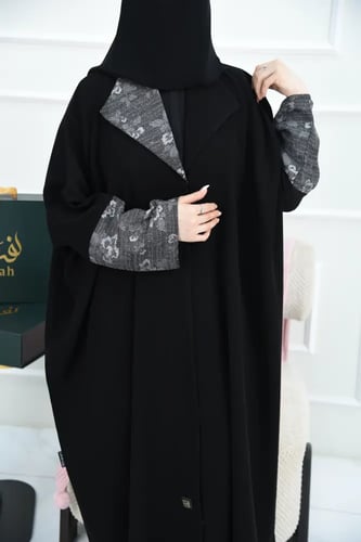 عباية نص بشت أشوريا بكول شال مثلثة وتركيبة جاكار ر...