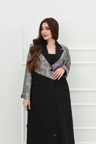 عباية شتوية بليزر مع تفاصيل ملونة