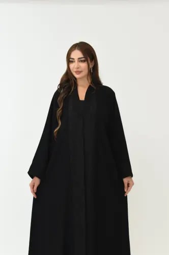 عباية نواعم سوداء بباندة جاكار