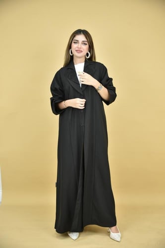 عباية بليزر بياقة 3 طبقات بتصميم عصري