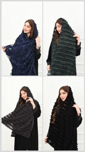 طرحة أنيقة بألوان متعددة مع خيوط حريرية