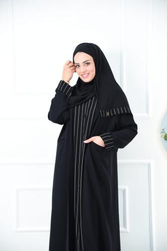 عباية يومية عملية بطبقة داخلية مقلمة