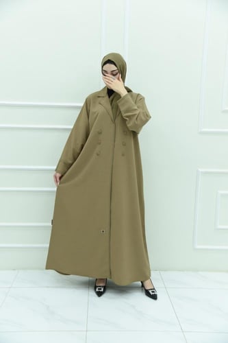 عباية جاكولين كاكي بتصميم عصري