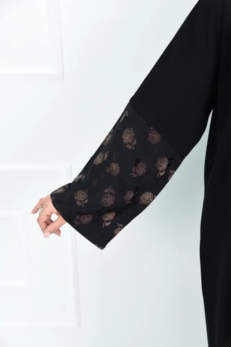 عباية كريب أشوريا بتركيبة جاكار تركي بورود بنية