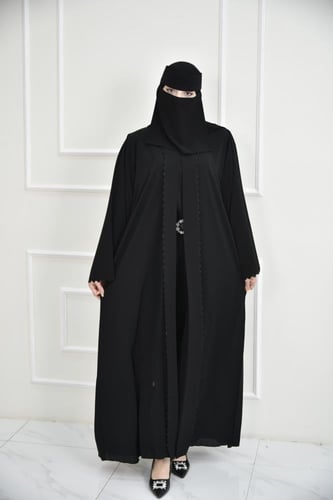 عباية نواعم بتطريز مموج على الحواف