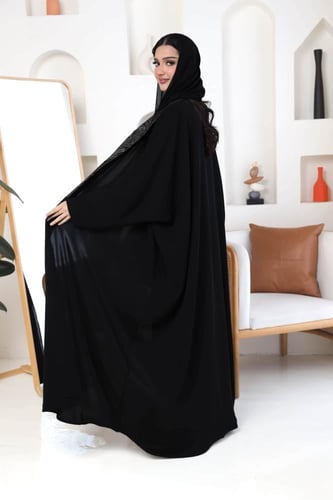 عباية نص بشت من قماش أسراب بكول شال مشجر