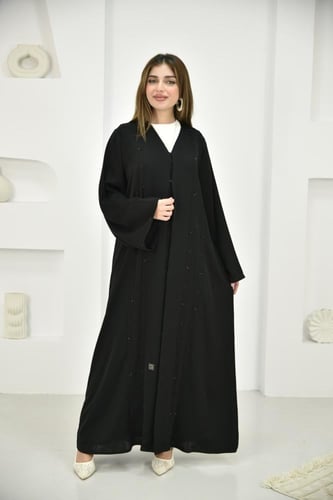 عباية راقية بتطريز شك مطفي ولامع