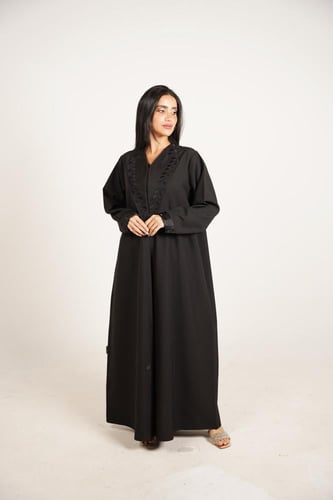 عباية كريب بكول ريفير مقوى وتطريز