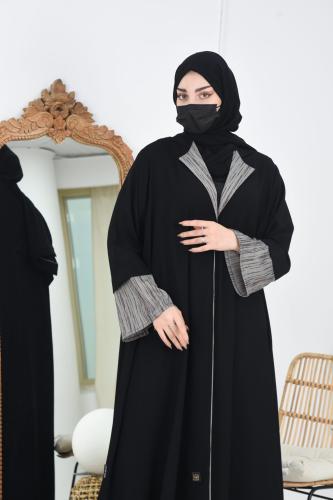 عباية انيقة لف كتان بكم عادي منفصل